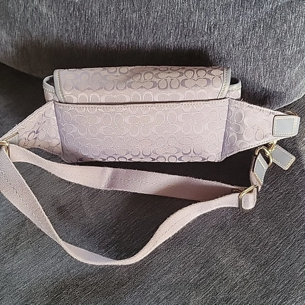 Y2K Coach Jacquard Vintage Bon Voyage Signature Blue Belt Bag/Fanny Pack